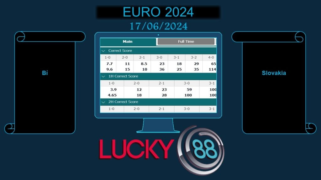 LUCKY88 Bỉ vs Slovakia, Soi kèo bóng đá hôm nay 17/06/2024, EURO 2024