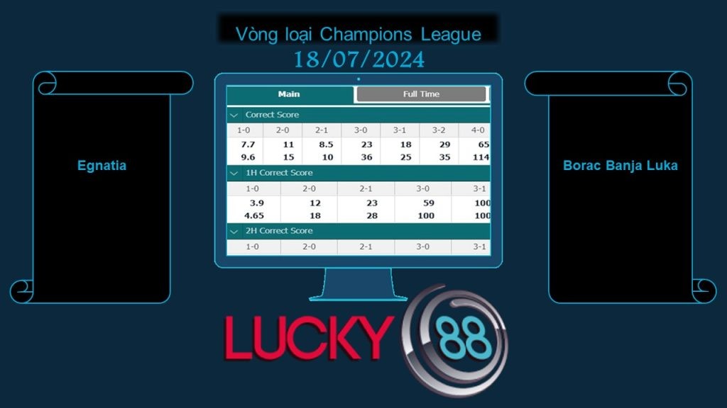LUCKY88 Egnatia vs Borac Banja Luka, Soi kèo bóng đá hôm nay 18/07/2024, Vòng loại Champions League